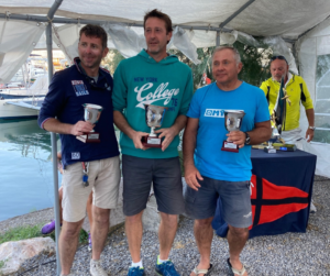 podio regata talamone contender 2022: daniel chiesa, marco ferrari, stefano casadei